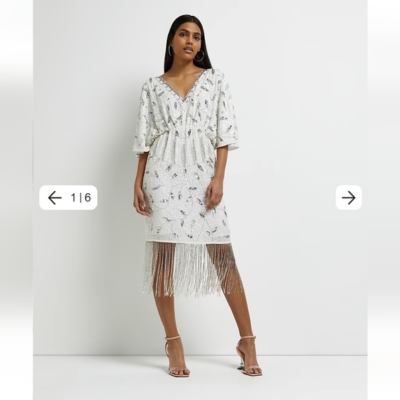 River Island Silver Sequined Mini Dress with Eros Taylor Swift Tour 14 - Picture 1 of 7